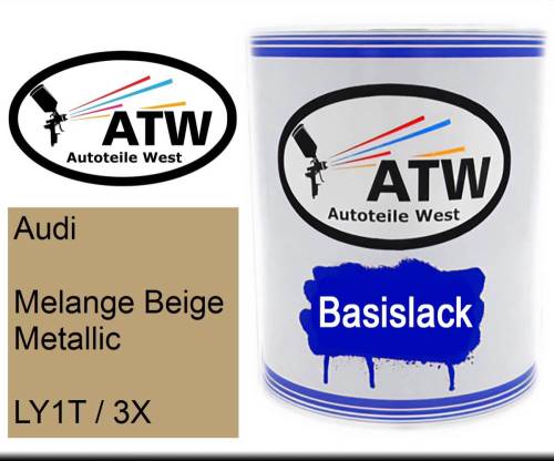 Audi, Melange Beige Metallic, LY1T / 3X: 1L Lackdose, von ATW Autoteile West.